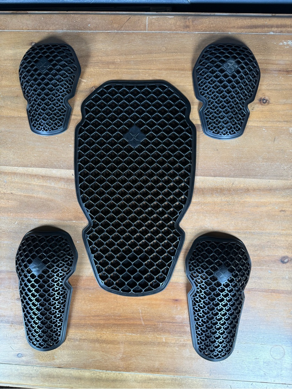 Black Honeycomb Motorcycle CE 1 Armor Inserts - 5 Piece Set